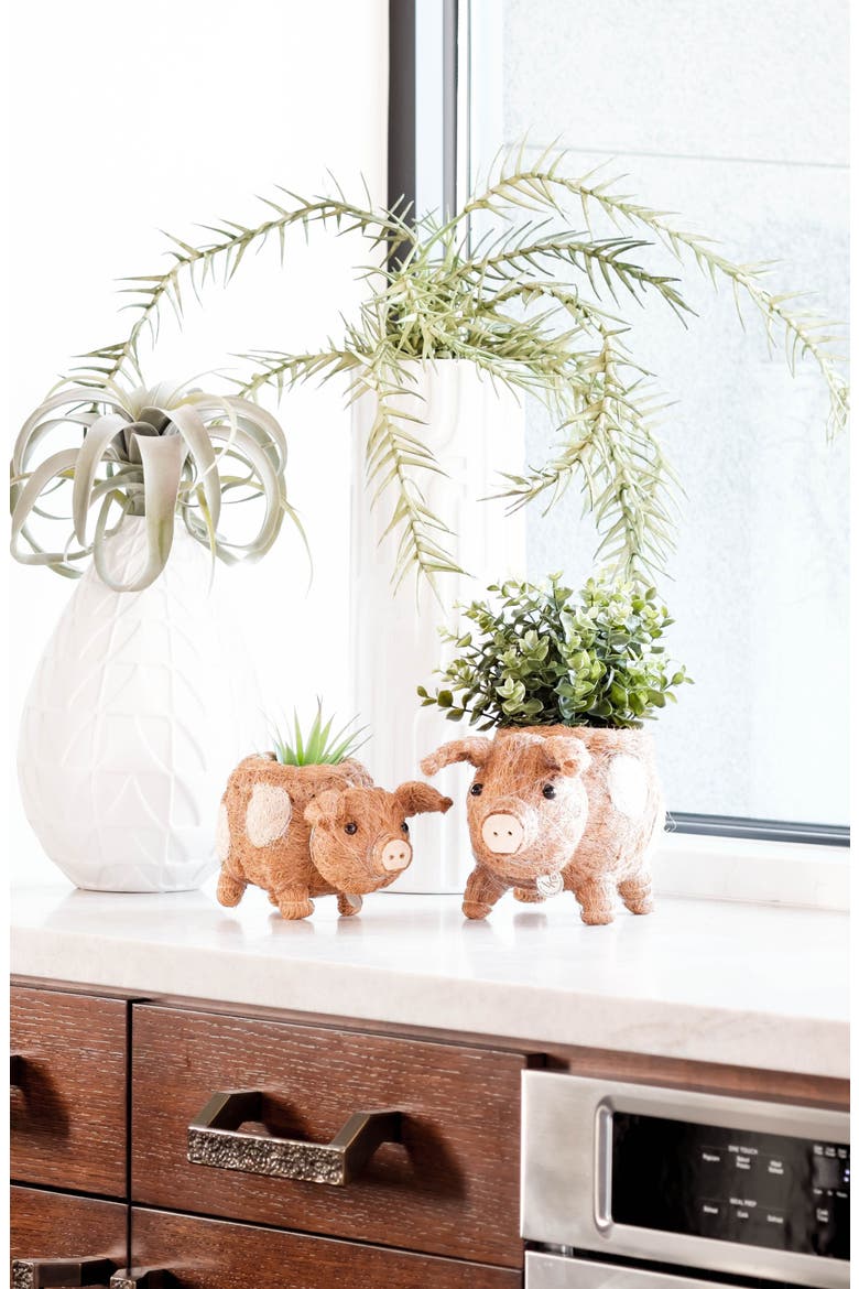 Farm Animal Coco Coir Planters, Alternate, color, Natural Brown