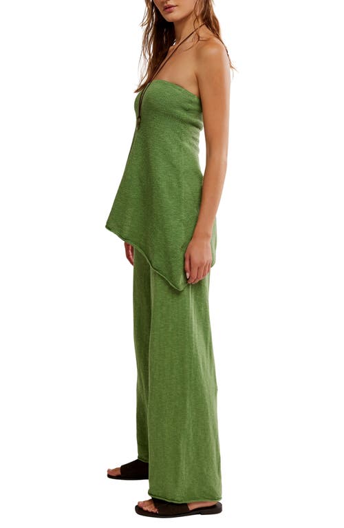 Free People Krista Tube Top & Crop Wide Leg Pants Set In Green