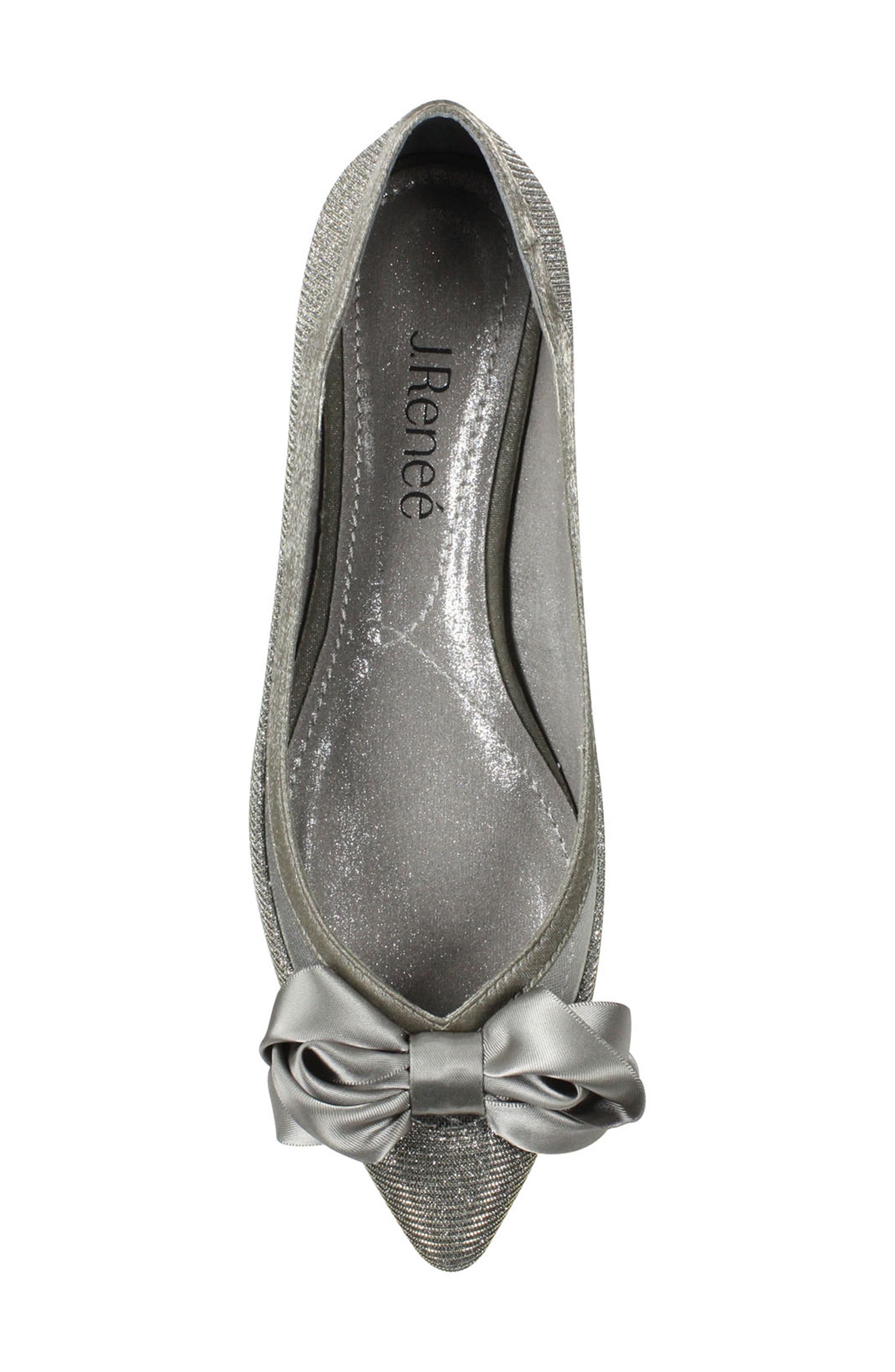 Allitson Bow Flat, Alternate, color, PEWTER FABRIC