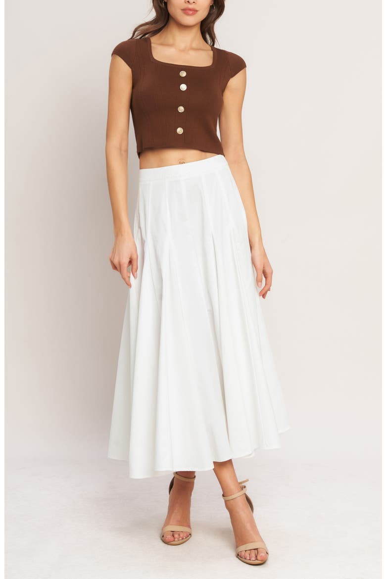 Square Neck Knit Crop Top, Alternate, color, BROWN