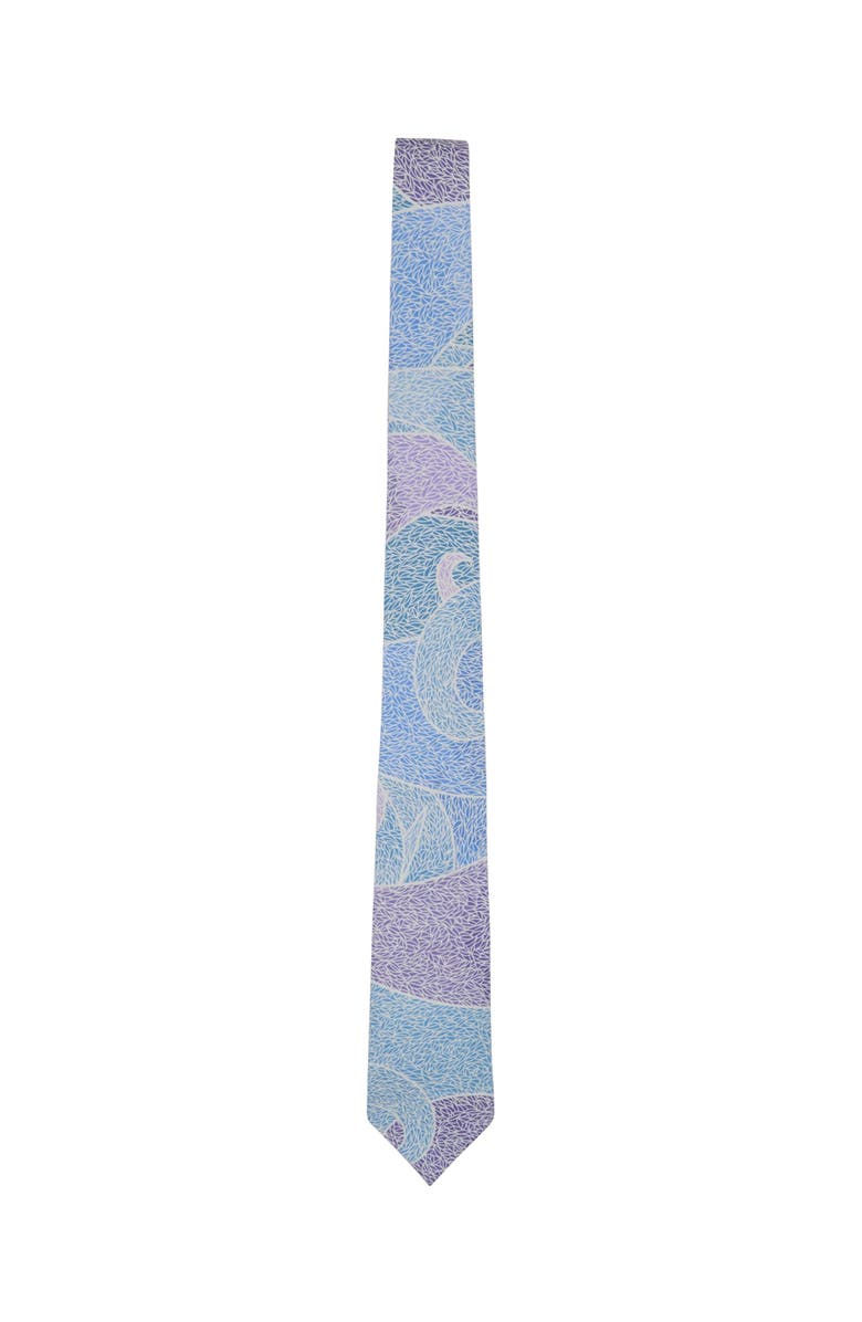 Lords of Harlech Grain Paisley Womens Printed Tie, Main, color, Grain Paisley Teal