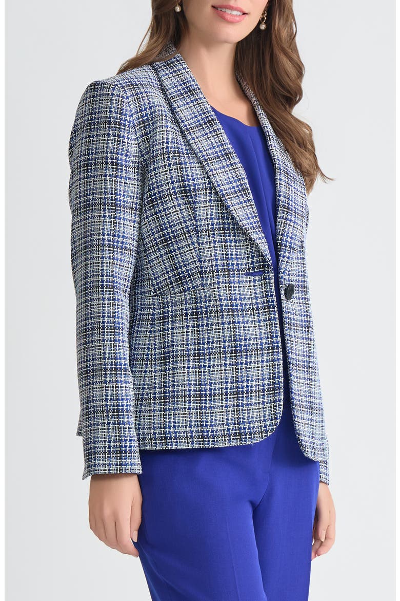 Shawl Collar Blazer, Alternate, color, ROYAL SIGNATURE MLTI
