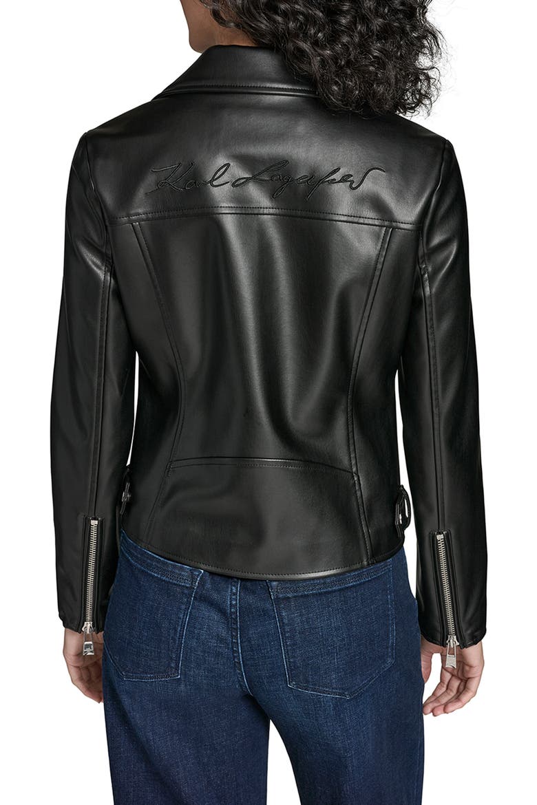 Moto Jacket With Charm Studs, Alternate, color, BLACK