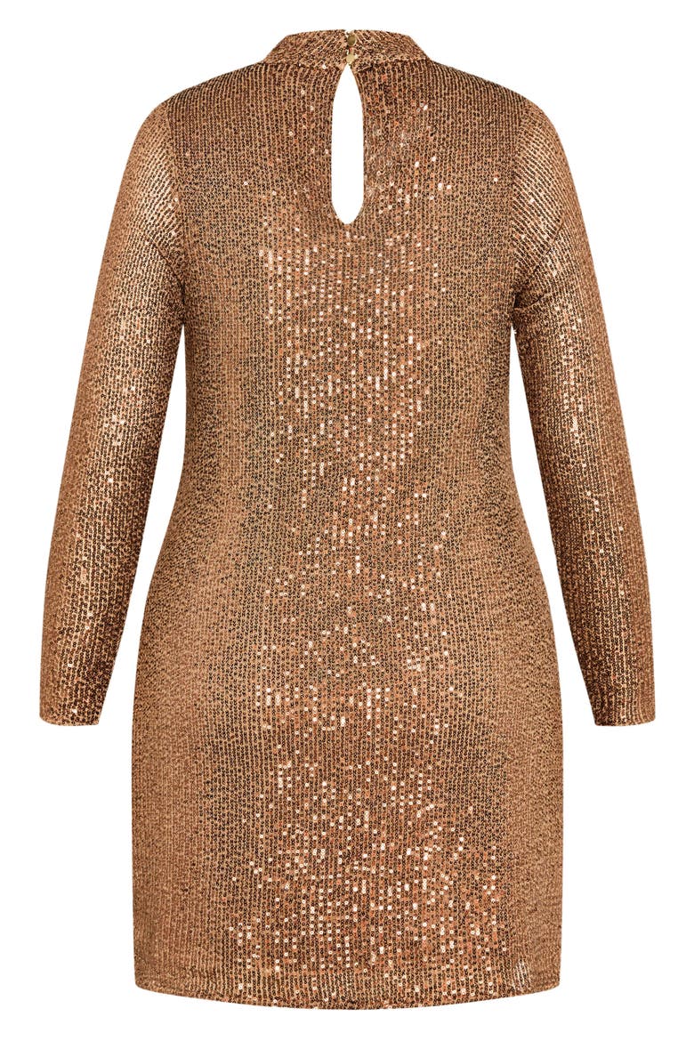 Lumina Sequin Long Sleeve Body-Con Dress, Alternate, color, SHIMMER