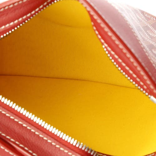 Pre-owned Goyard Goyard Hirondelle Shoulder Bag Coated Canvas And Leather In Red