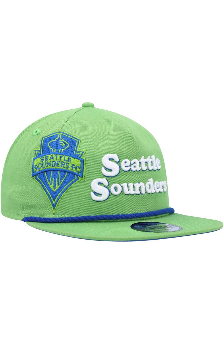 New Era Men's New Era Rave Green Seattle Sounders FC Heritage The Golfer Snapback Hat, Main, color, Green