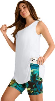 Roaman's Plus Size Ultra Drape V Neck Hi Low X Back Tunic Tank