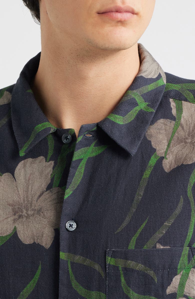 AllSaints Climber Short Sleeve Button-Up Shirt, Alternate, color, Jet Black