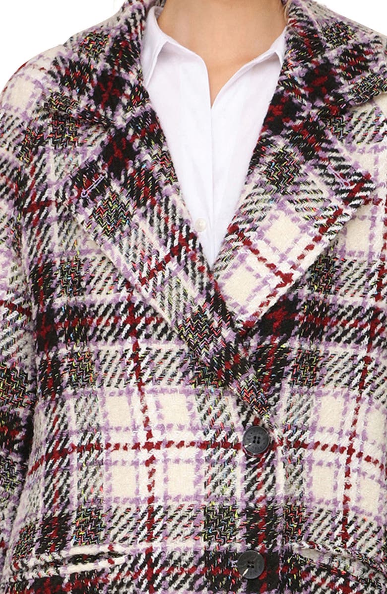 Avec Les Filles Plaid Midi Coat, Alternate, color, 