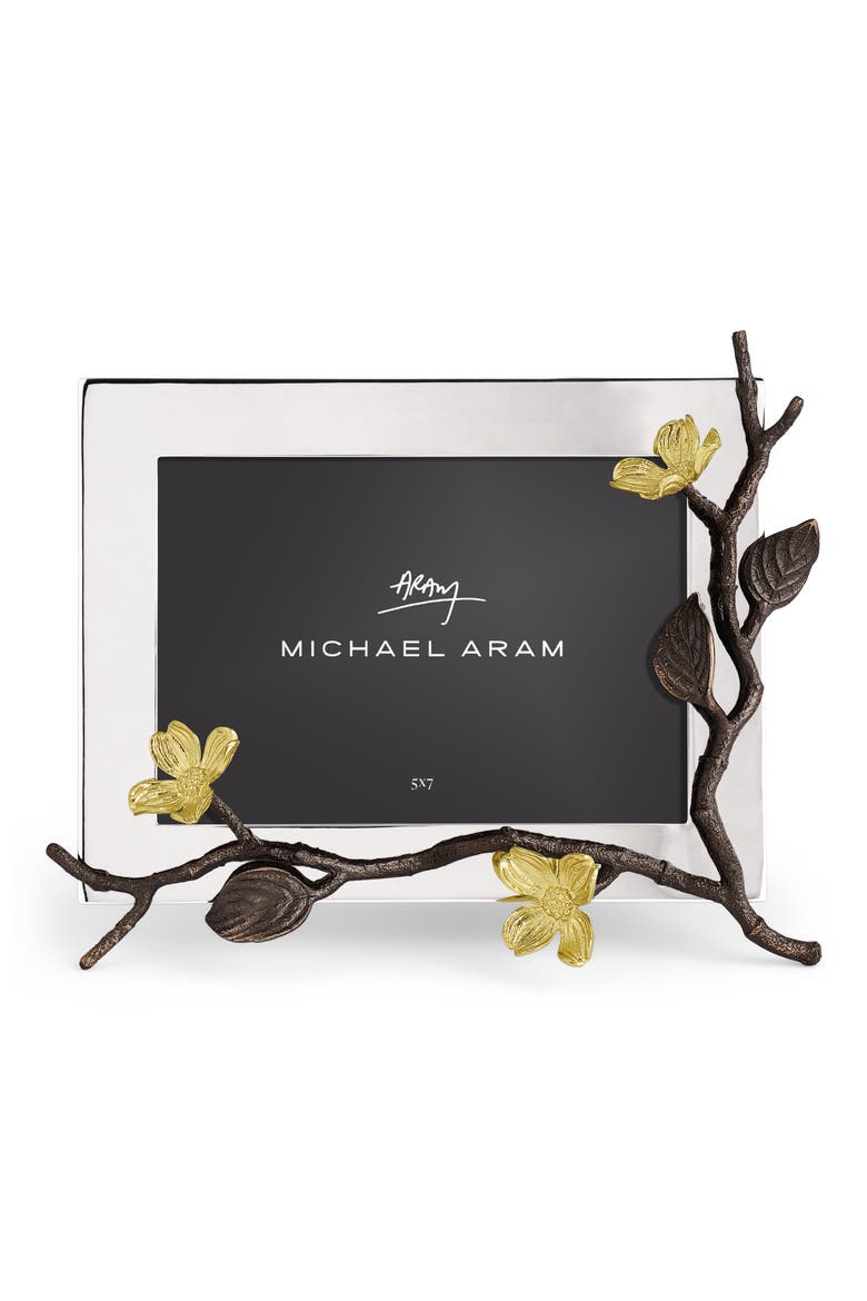 Dogwood Convertible Easel Picture Frame, Main, color, BRASS/ GOLD