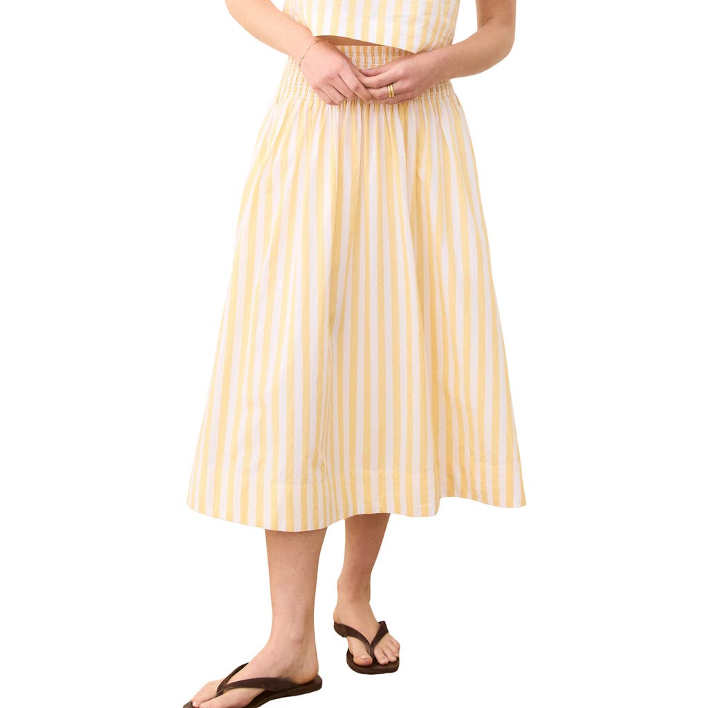 Shop Marine Layer Bea Stripe Cotton Poplin Midi Skirt