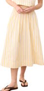 Marine Layer Bea Stripe Cotton Poplin Midi Skirt