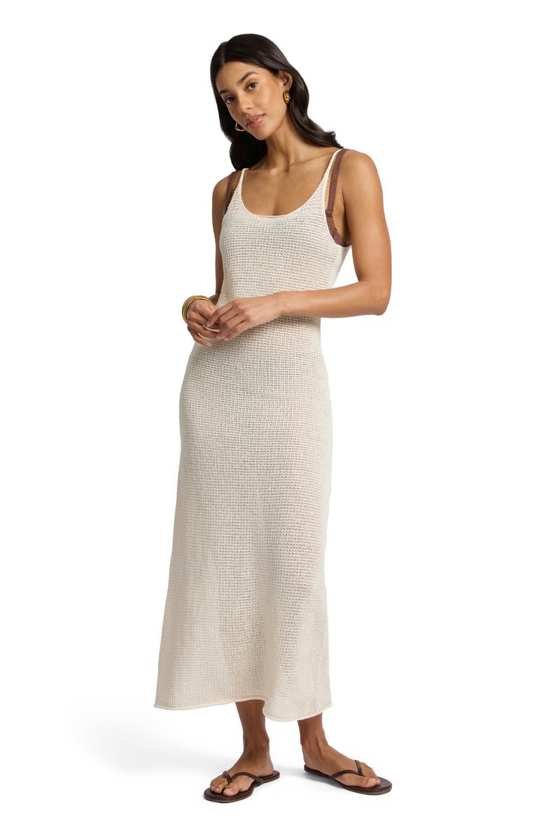 Onia Linen Sweater Scoop Maxi Dress, Main, color, Egret