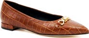 Amalfi by Rangoni Tappeto Croc Embossed Leather Skimmer Flat