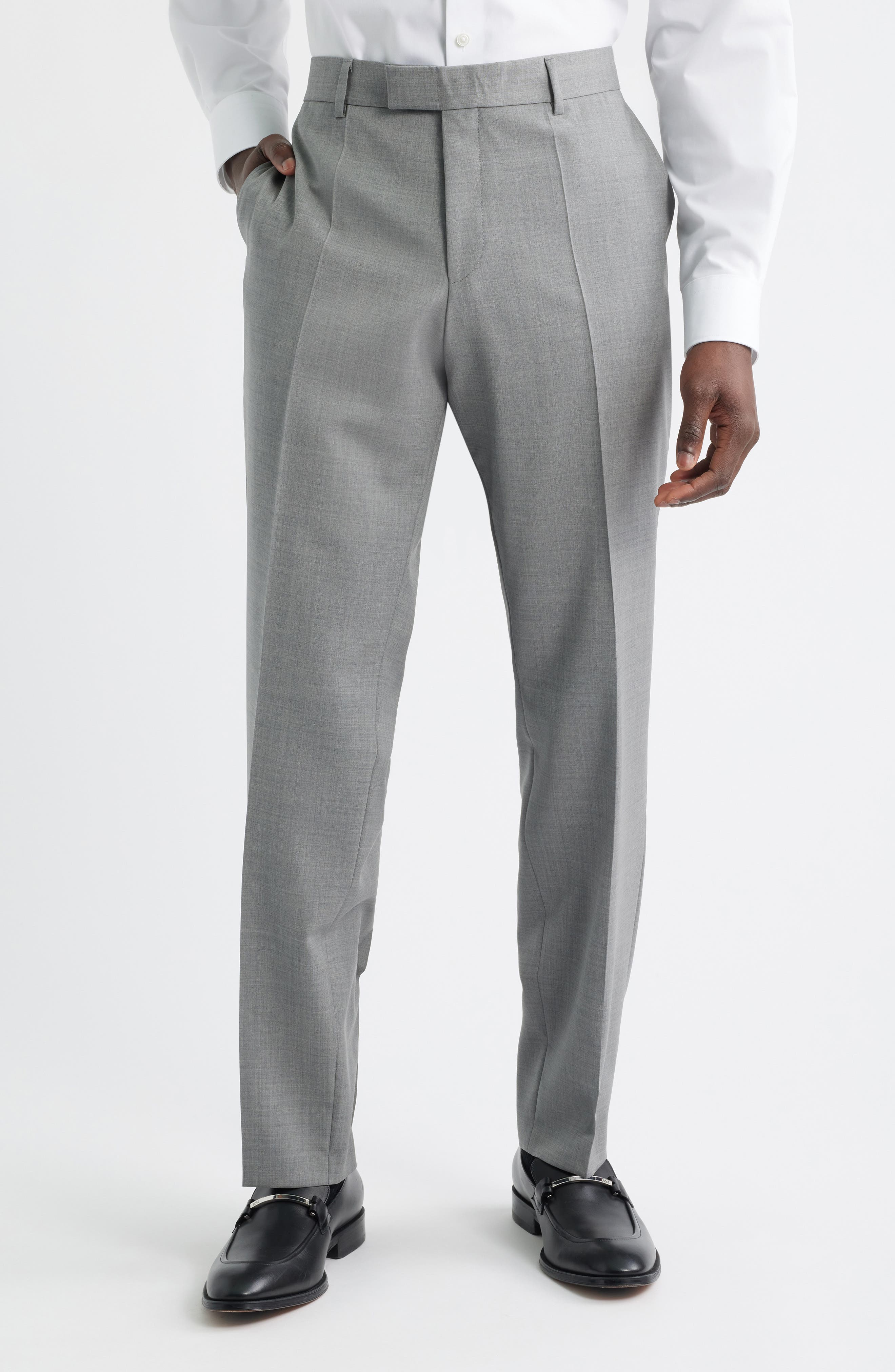 George Flat Front Wool Suit Pants - image 3