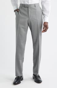 BOSS George Flat Front Wool Suit Pants