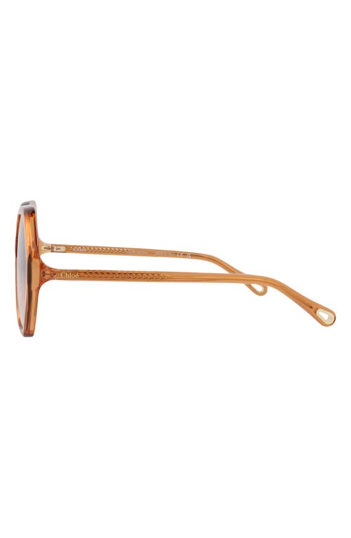 Chloé Hexagonal-frame Gradient Sunglasses In Orange