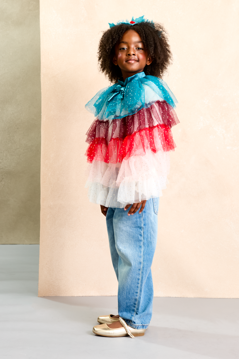 Holiday Cape for Kids, Alternate, color, Multi-colored