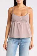 Madden Girl Striped Picot Trim Empire Waist Camisole