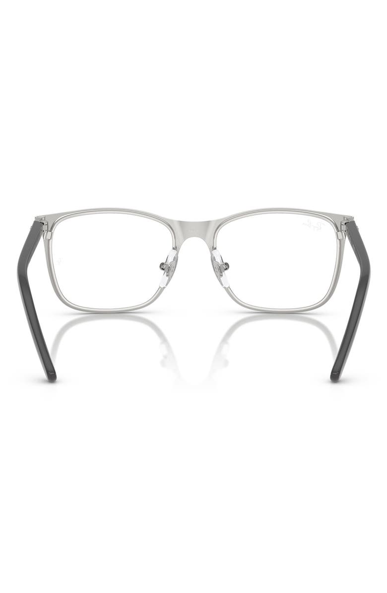 Ray-Ban Kids' Junior 46mm Square Optical Glasses, Alternate, color, Black Silver