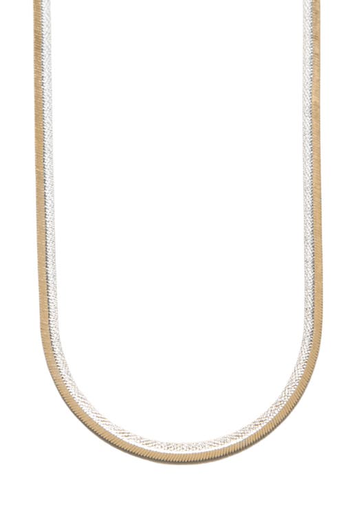Argento Vivo Sterling Silver Two-tone Flat Snake Chain Necklace In Multi