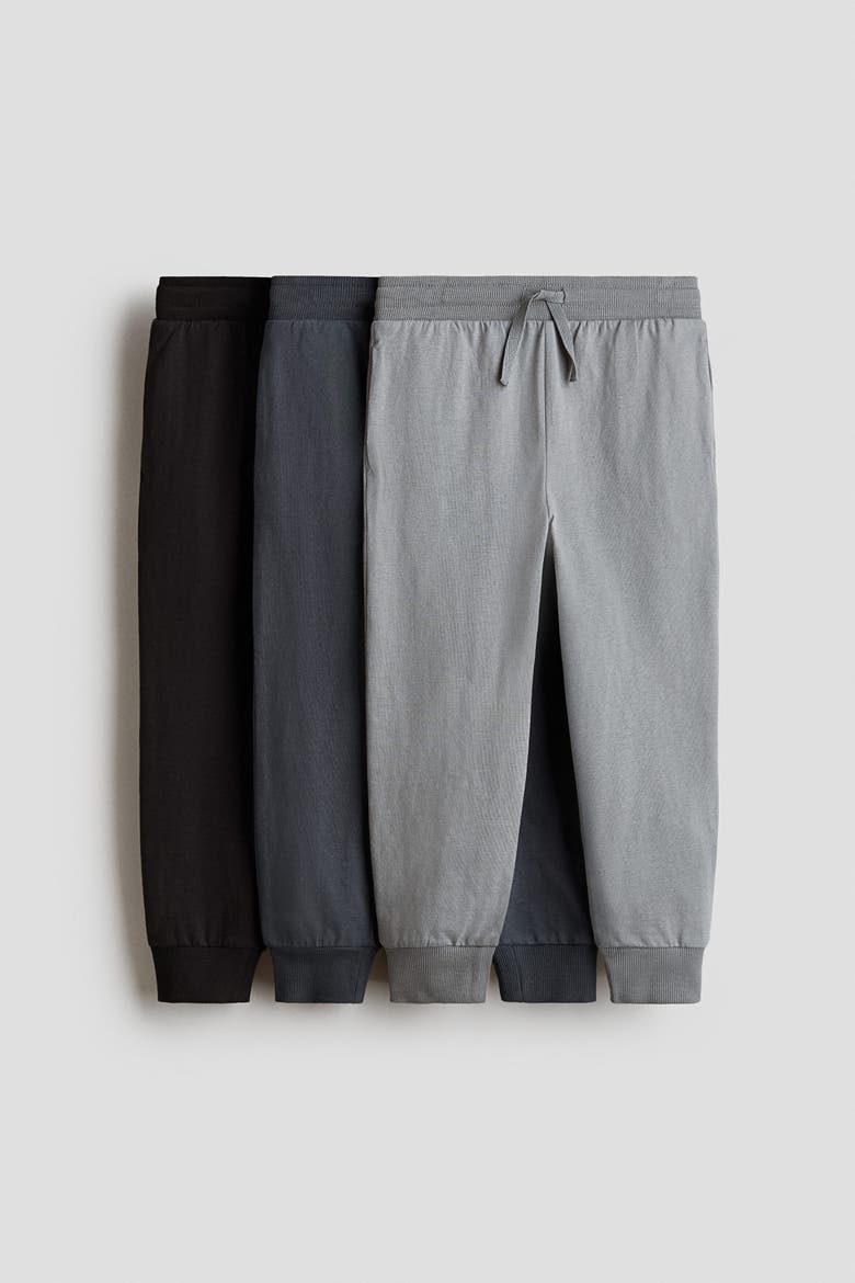3-pack Cotton Joggers, Main, color, Gray/black