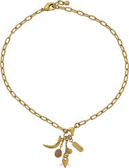 Loni Paul Jewelry Peach Moonstone Talisman Drop Necklace