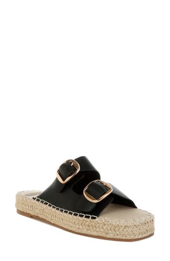 Rag & Co Palala Espadrille Slide Sandal In Black