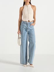 Manière De Voir Claudette Twill Halterneck Backless Top
