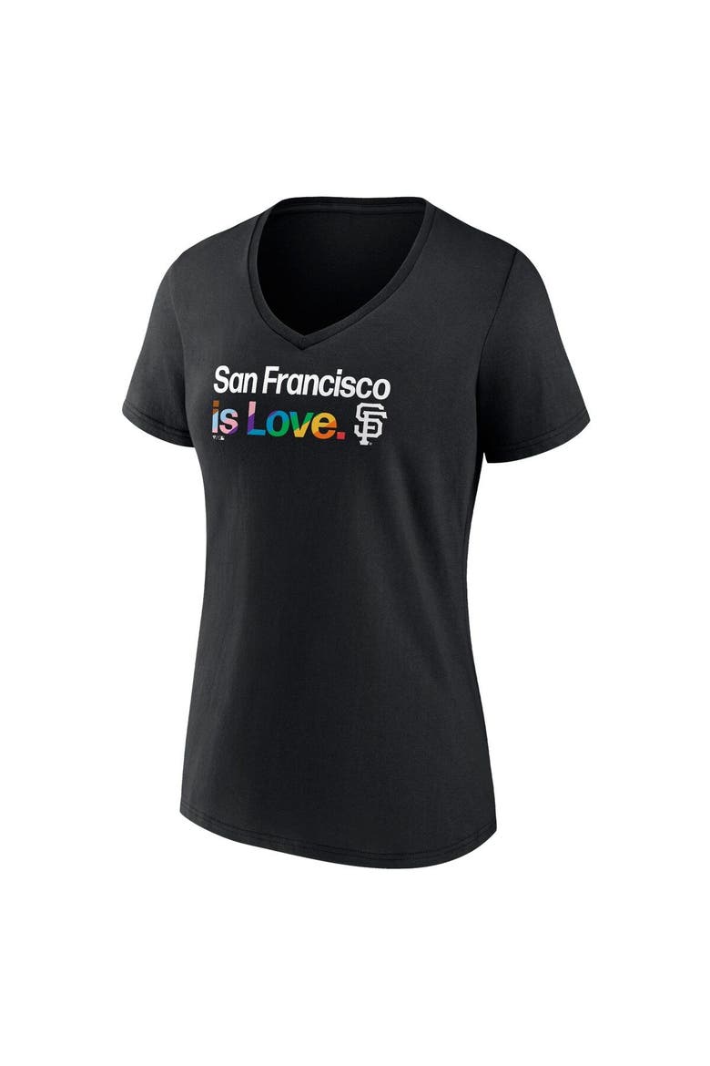 Women's Profile Black San Francisco Giants Plus Size Pride V-Neck T-Shirt, Alternate, color, Black