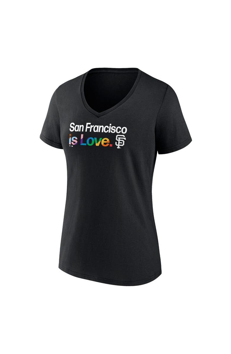 PROFILE Women's Profile Black San Francisco Giants Plus Size Pride V-Neck T-Shirt, Alternate, color, Black