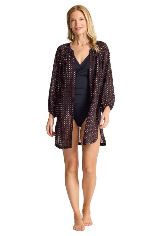 Tommy Bahama Sunset Blooms Long Sleeve Cover-up Dress In Multi