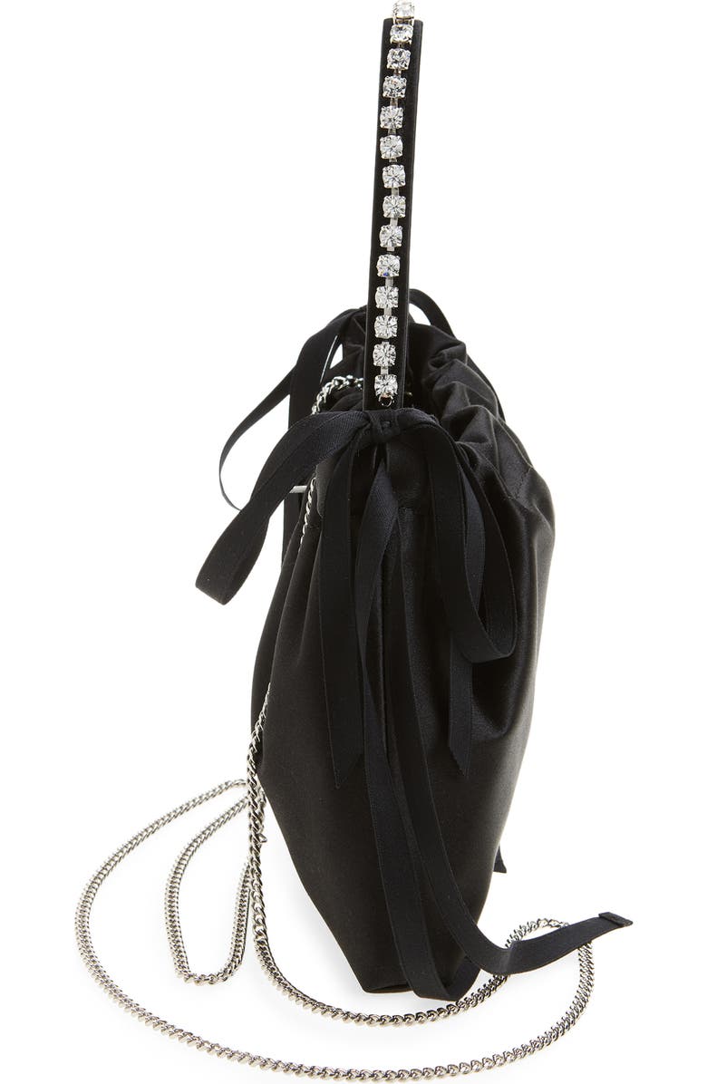 Jimmy Choo Mini Drawstring Top Handle Bag, Alternate, color, Black/ Black/ Silver