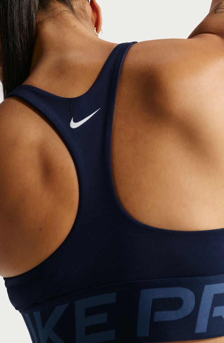 Nike Dri-FIT Cutout Racerback Sports Bra, Alternate, color, Midnight Navy/ Mystic Navy