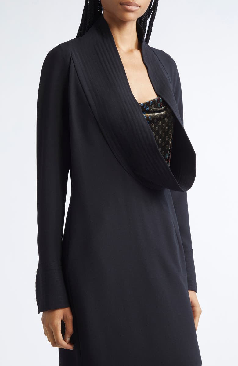 Dries Van Noten Delsey Long Sleeve Midi Dress, Alternate, color, Black