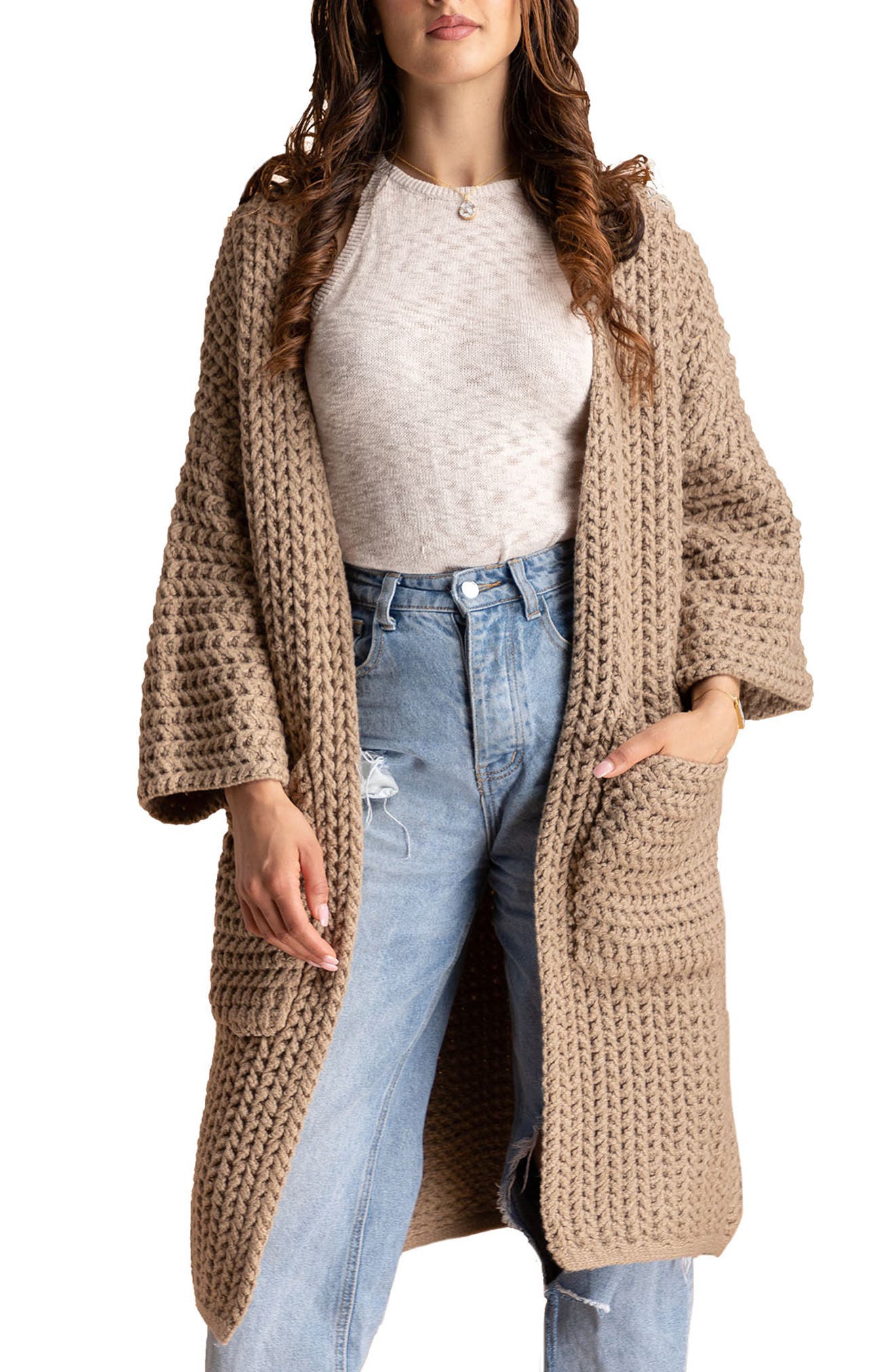 SAACHI Knit Open Front Cardigan