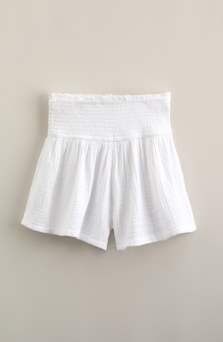 Treasure & Bond Kids' Smocked Waist Shorts, Alternate, color, White