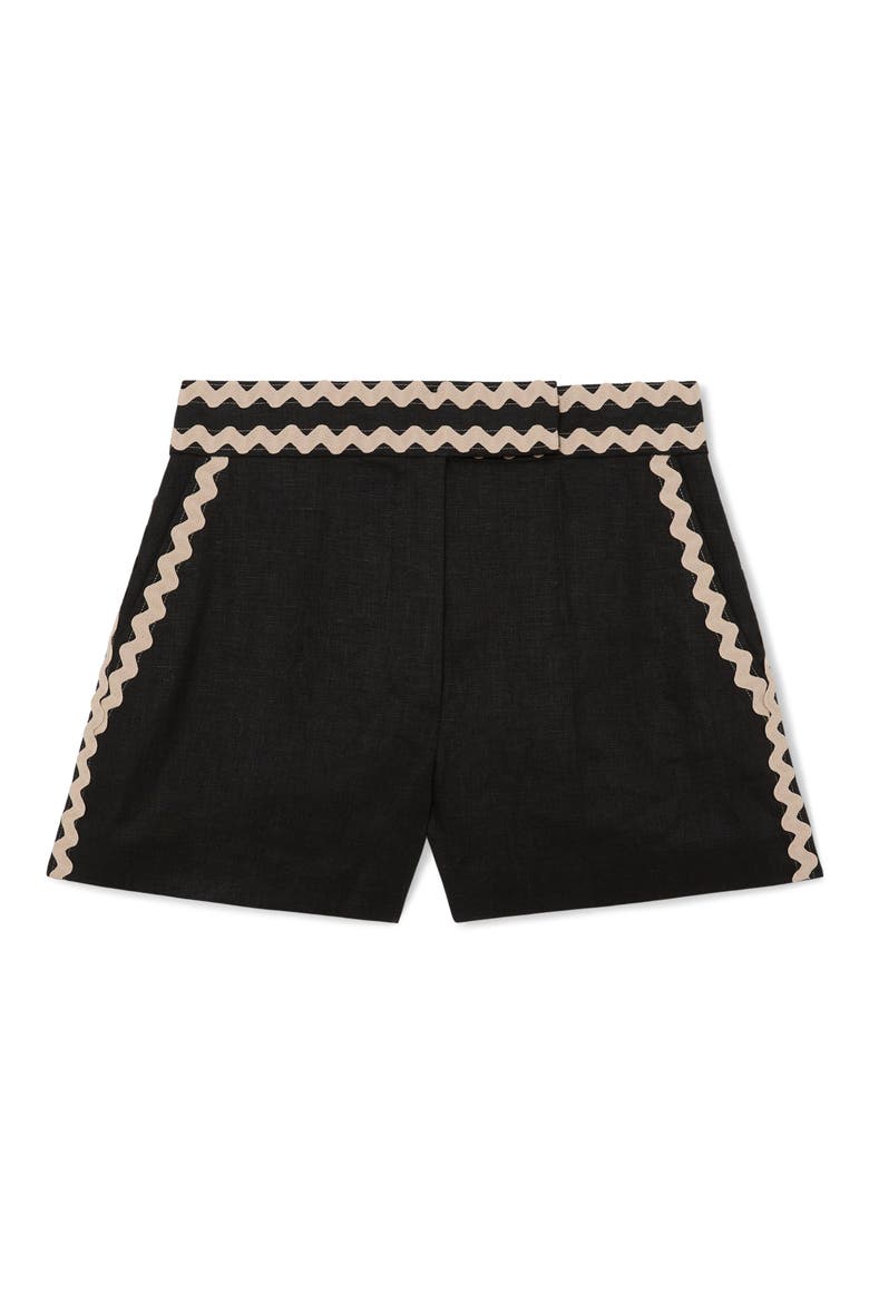Ashby Rickrack Shorts, Alternate, color, BLACK