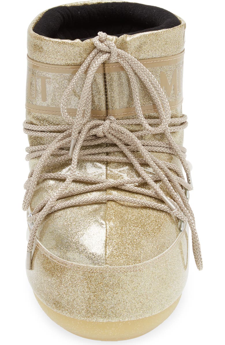 Moon Boot<sup>®</sup> Metallic Glitter Icon Water Resistant Short Boot, Alternate, color,