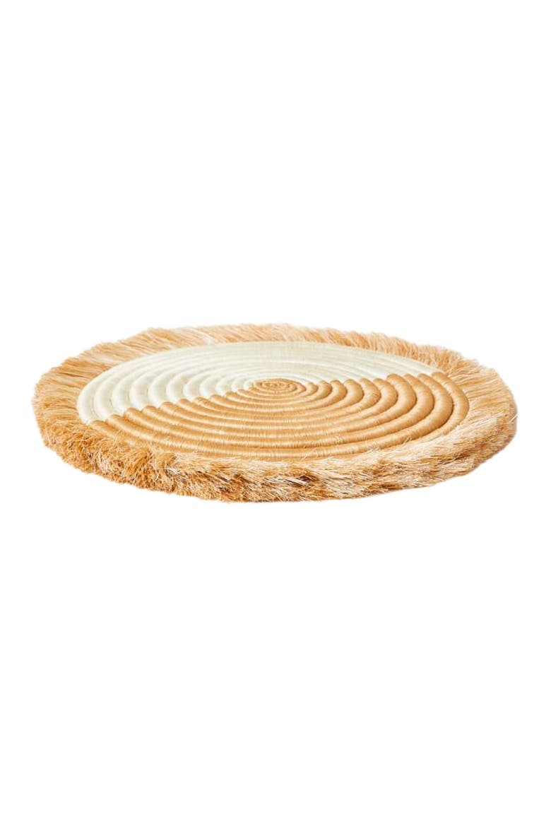 Akeza Fringe Placemat in White, Alternate, color, Cream and Natural
