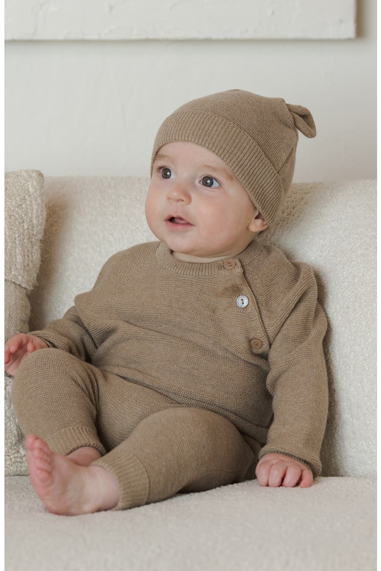 Kids' Bailey Heathered Organic Cotton Knit Sweater, Alternate, color, MOCHA