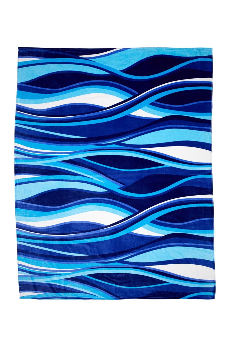 DOHLER Abstract Waves Beach Towel - Blue, Main, color,