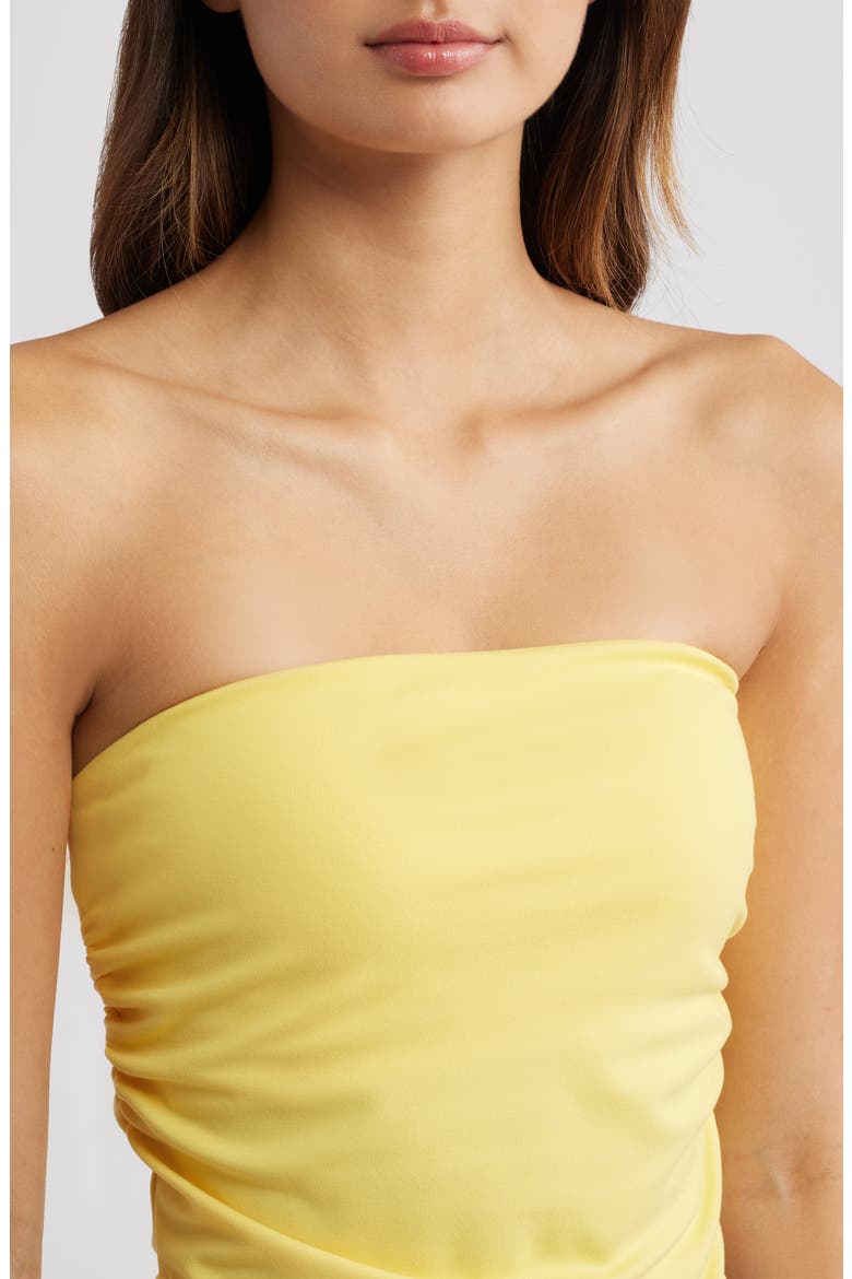 Ophelia Ruched Tube Top, Alternate, color, YELLOW