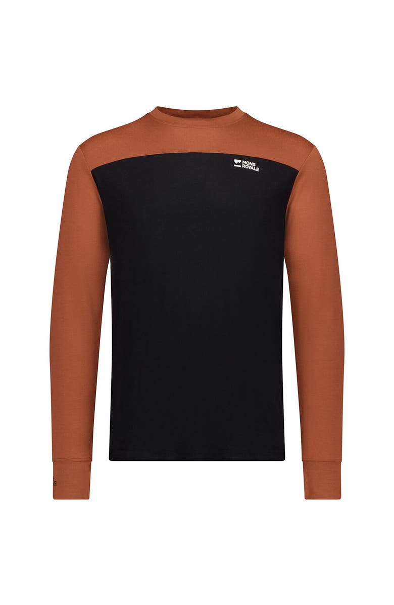 Mons Royale Yotei Tech Long-Sleeve Top - Men's, Alternate, color, Sienna/Black
