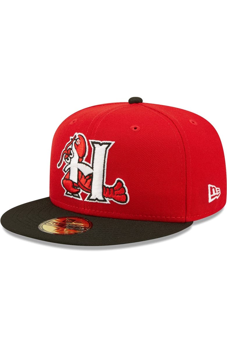 New Era Men's New Era Red Hickory Crawdads Authentic Collection Team Home 59FIFTY Fitted Hat, Main, color, Red