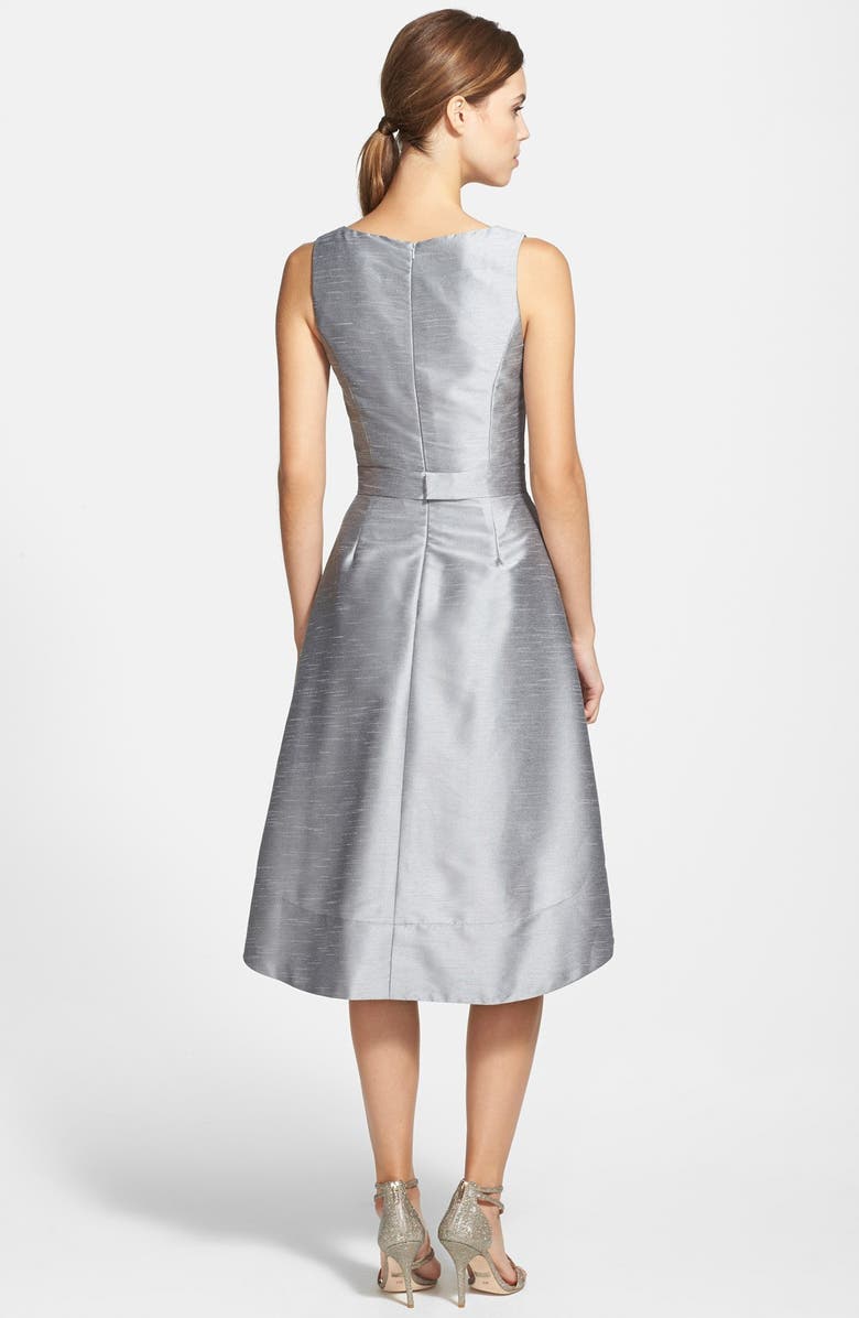 Alfred Sung Satin High/Low Fit & Flare Dress, Alternate, color, 