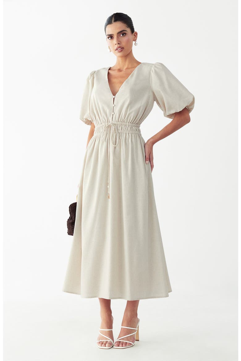 Rowley Midi Dress, Alternate, color, Natural