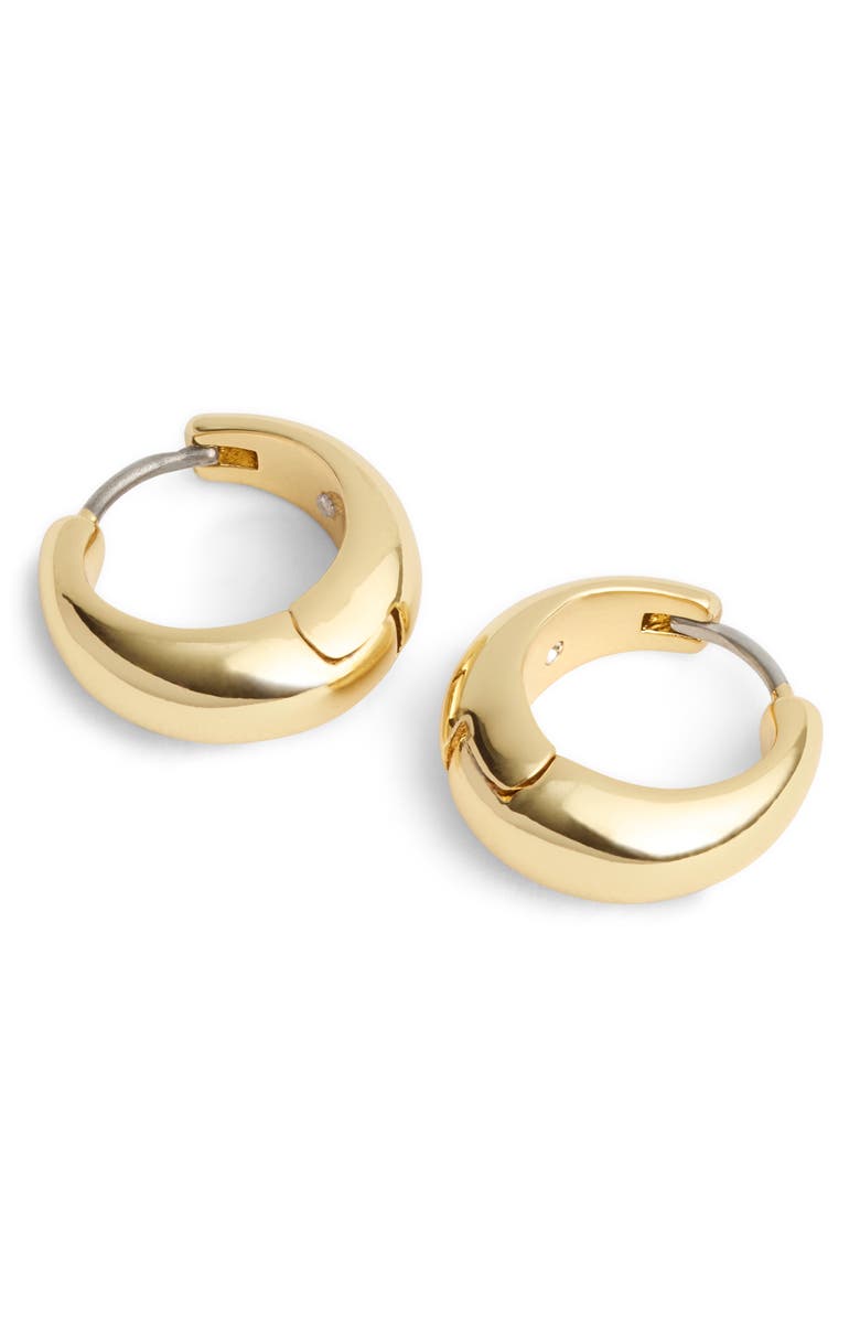COACH Hallmark Tubular Hoop Earrings, Alternate, color, Gold