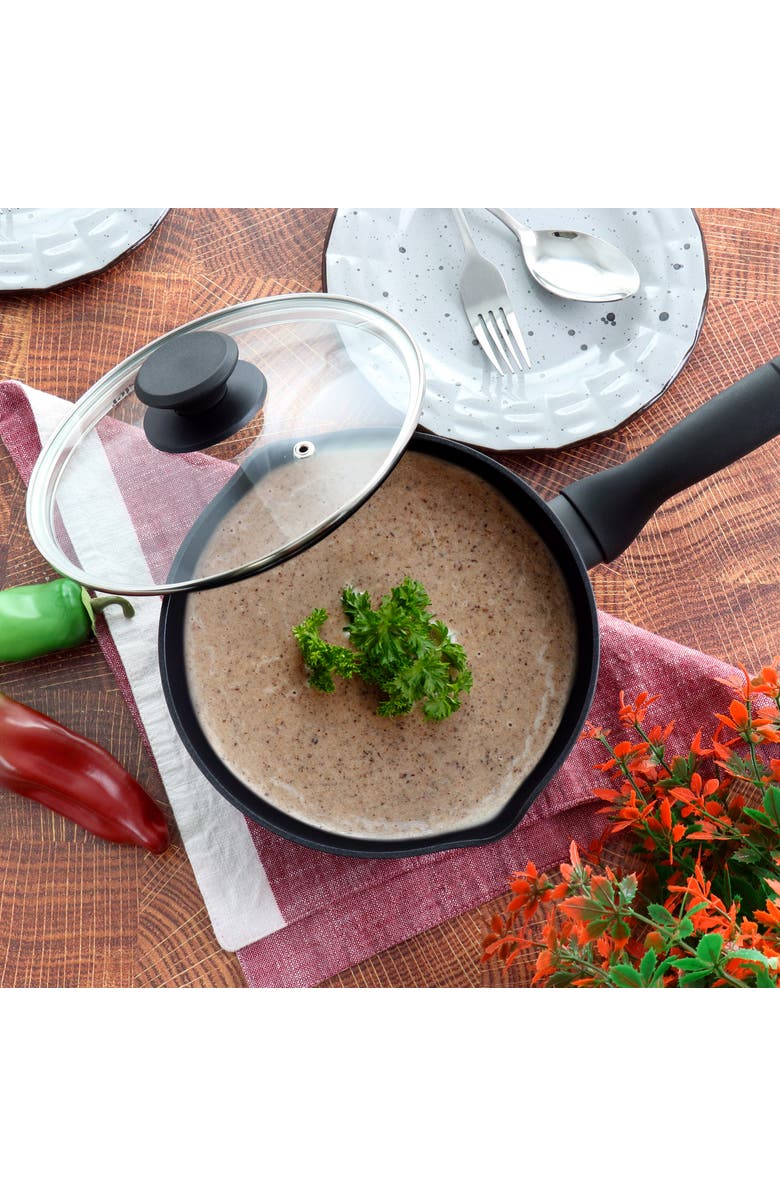 OSTER Kingsway 2.6 Quart Aluminum Nonstick Saucepan, Alternate, color, Black