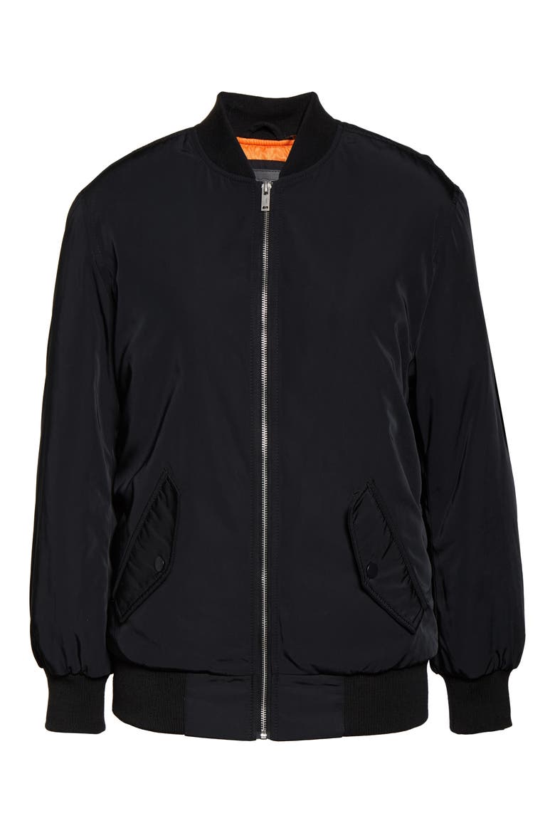 Frances Water Resistant Bomber Jacket, Alternate, color, BLACK